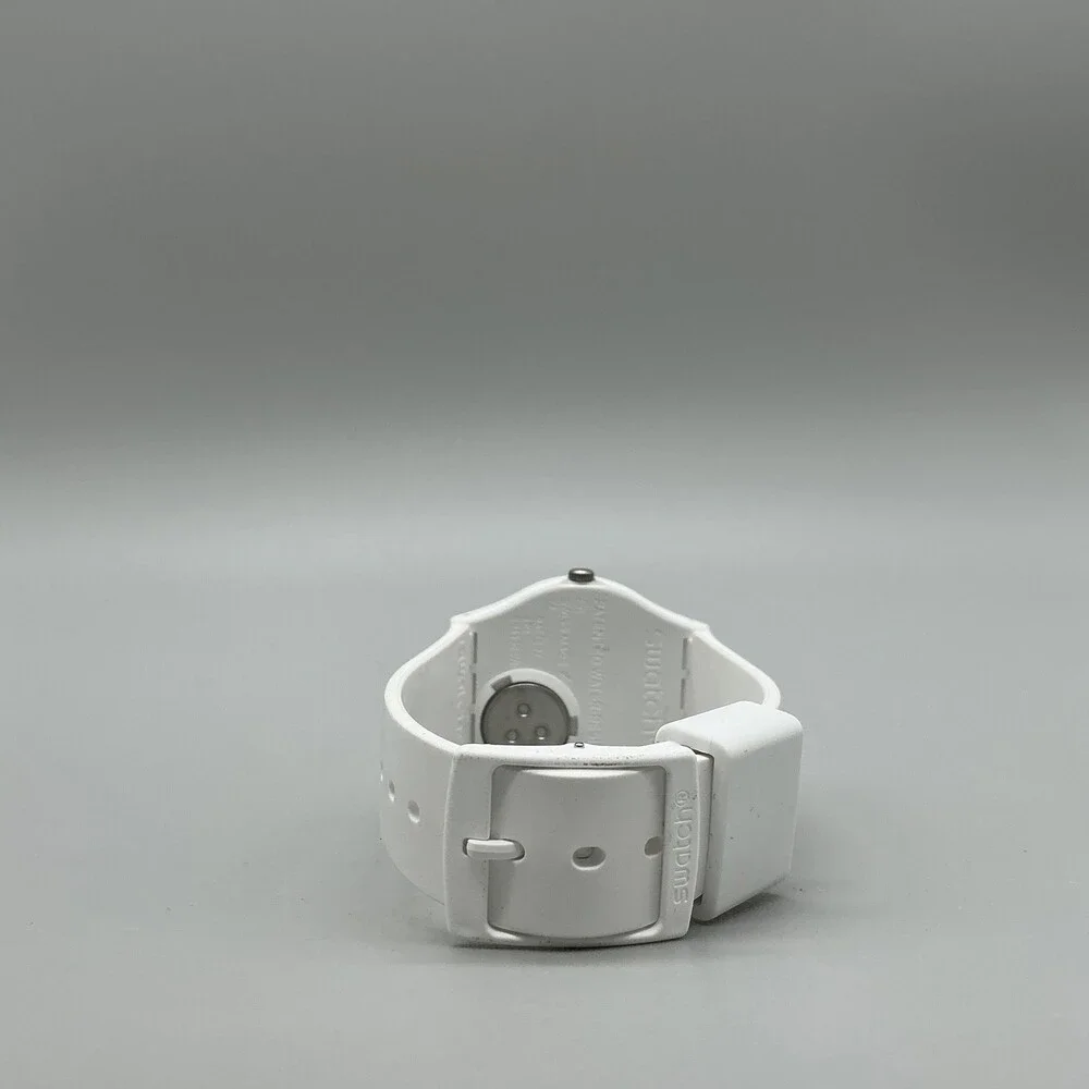 Swatch Womens Watch 34mm Spot White Skeleton Dial Silicone Swiss
